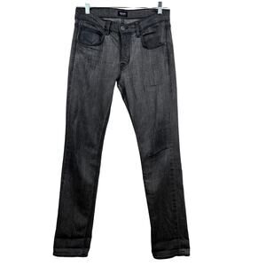 HUDSON 'Byron Straight Leg' Men's Jeans Button-Fly Black Gray Stretch Size 31/34